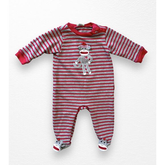 Le Top Sock Monkey Footed Sleeper, 6 Months - Picture 7 of 7